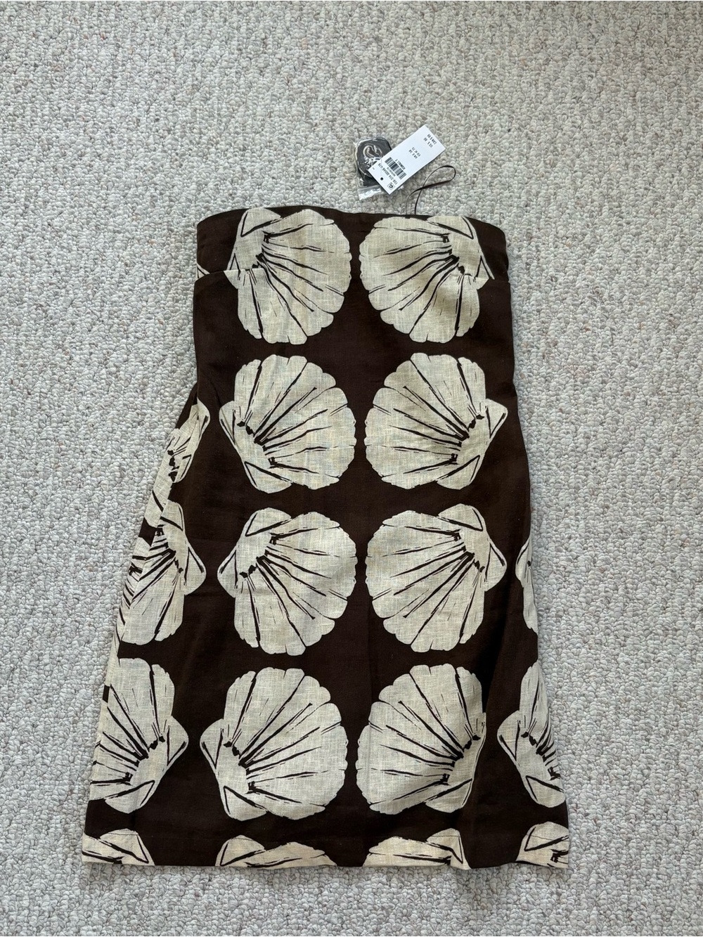 Abercrombie & Fitch Brown Strapless Shell Print Dress